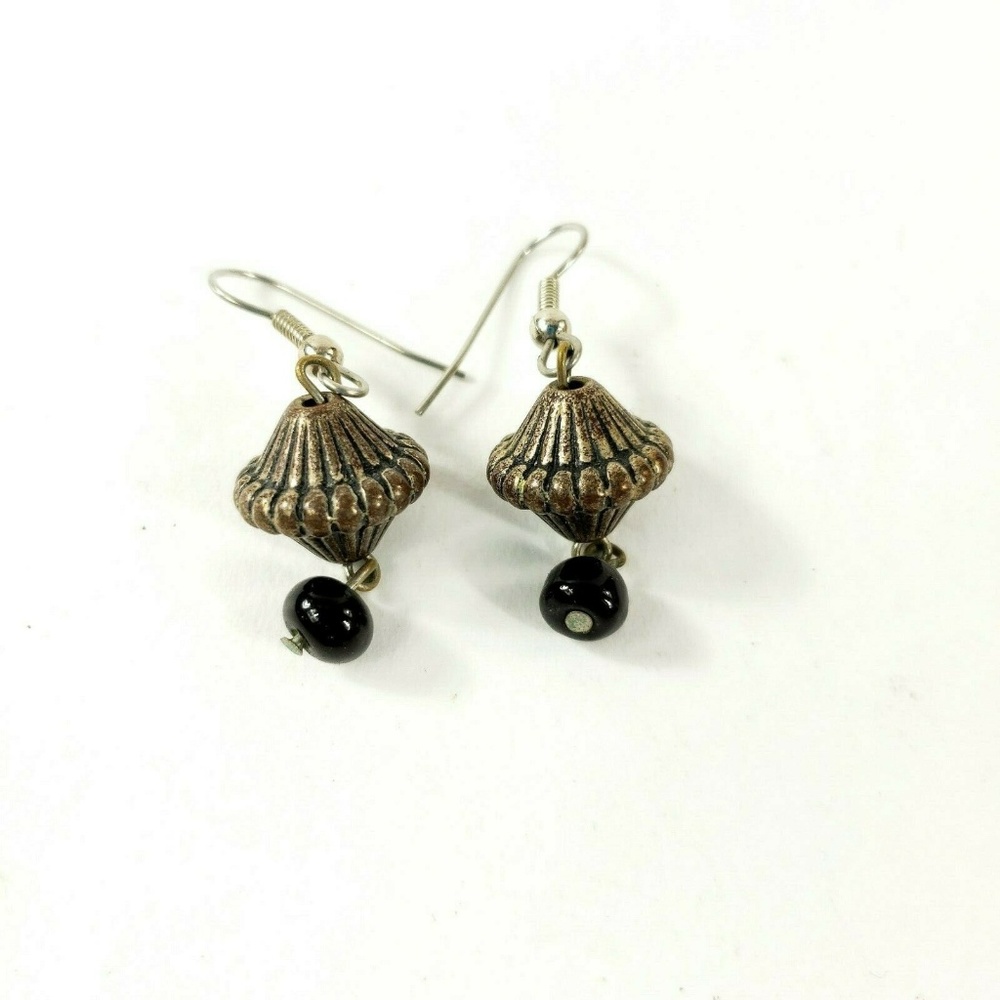 Abstract Beaded Dangle Hook Earrings